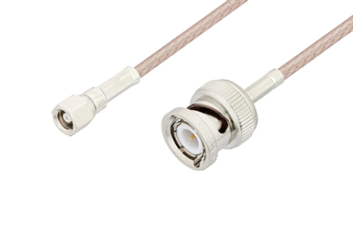 SMC Plug to BNC Male Cable 48 Inch Length Using RG316 Coax, LF Solder, RoHS