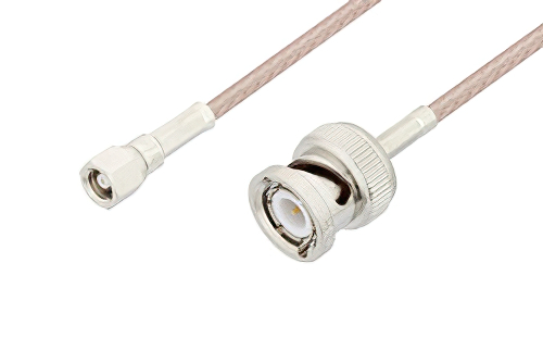 SMC Plug to BNC Male Cable 72 Inch Length Using RG316 Coax, LF Solder, RoHS