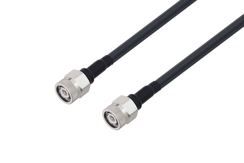 TNC Male to TNC Male Low Loss Cable Using LMR-240-DB Coax with Times Microwave Components with HeatShrink