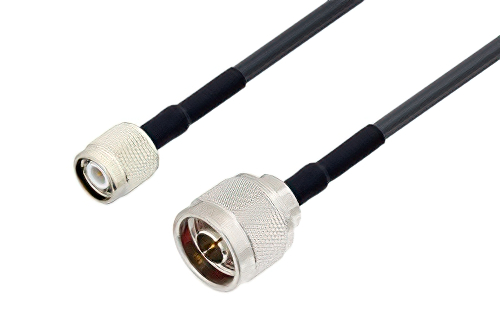 TNC Male to N Male Low Loss Cable 12 Inch Length Using LMR-240-DB Coax