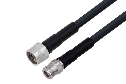 N Male to N Female Low Loss Cable Using LMR-400-UF Coax With Times Microwave Components