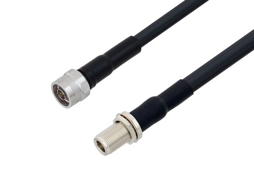 N Male to N Female Bulkhead Low Loss Cable Using LMR-400 Coax