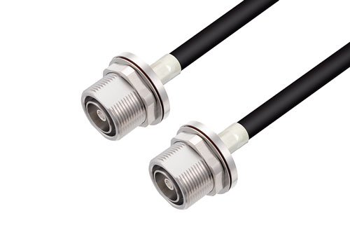 7/16 DIN Female Bulkhead to 7/16 DIN Female Bulkhead Low Loss Cable Using LMR-400 Coax