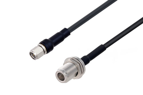 SMA Male to N Female Bulkhead Low Loss Cable Using LMR-200 Coax