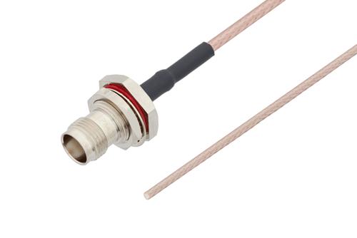 Straight Cut Lead to TNC Female Bulkhead Cable Using RG316 Coax with HeatShrink