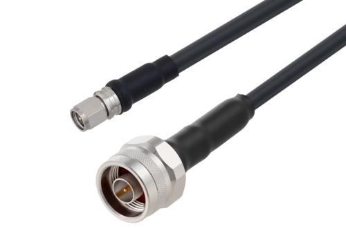 SMA Male to N Male Low Loss Cable Using PE-C240 Coax
