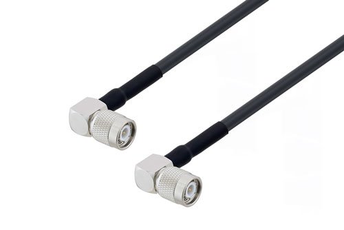 TNC Male Right Angle to TNC Male Right Angle Low Loss Cable Using LMR-240 Coax with HeatShrink