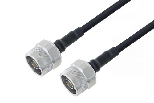 N Male to N Male Low Loss Cable Using LMR-200-UF Coax with Times Microwave Components with HeatShrink