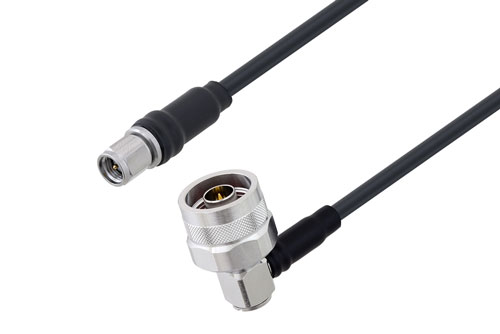 SMA Male to N Male Right Angle Low Loss Cable Using LMR-195 Coax with Times Microwave Components