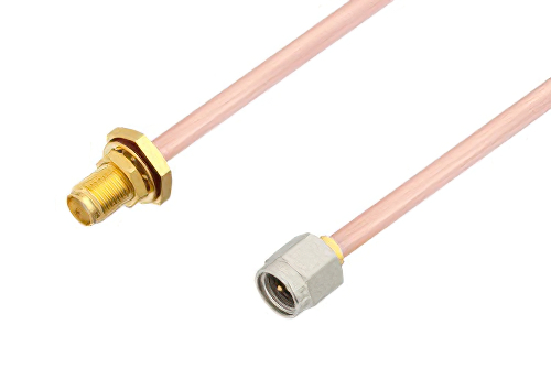 SMA Male to SMA Female Bulkhead Cable 6 Inch Length Using RG402 Coax