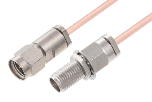 2.92mm Male to 2.92mm Female Bulkhead Cable Using RG405 Coax