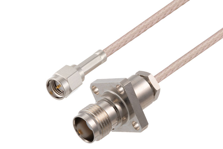 SMA Male to TNC Female 4 Hole Flange Cable Using RG316-DS Coax