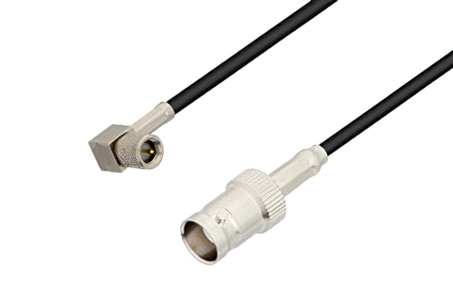 10-32 Male Right Angle to BNC Female Low Loss Cable Using LMR-100 Coax