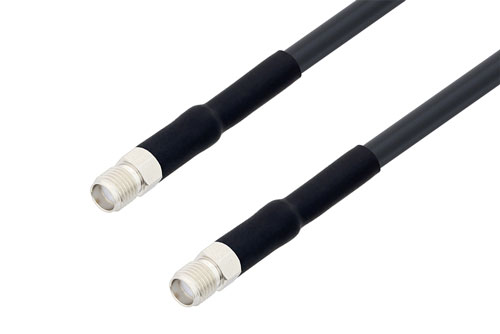 SMA Female to SMA Female Low Loss Cable Using LMR-195 Coax with HeatShrink, LF Solder