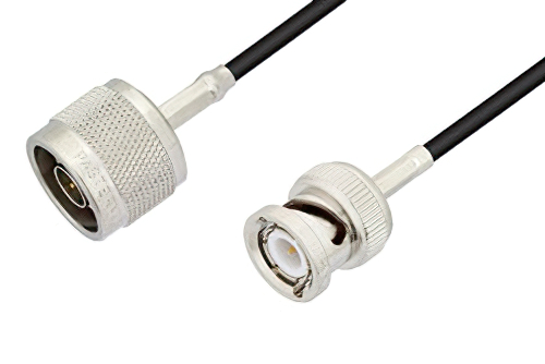N Male to BNC Male Cable Using LMR-100 Coax