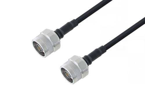 N Male to N Male Low Loss Cable Using LMR-200 Coax with Times Microwave Components with HeatShrink