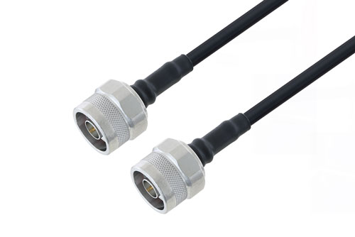N Male to N Male Low Loss Cable Using LMR-200 Coax with Times Microwave Components, LF Solder