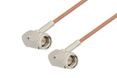 SMA Male Right Angle to SMA Male Right Angle Cable Using RG178 Coax