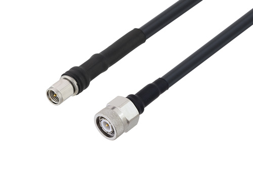SMA Male to TNC Male Low Loss Cable Using LMR-240-UF Coax with Times Microwave Components with HeatShrink