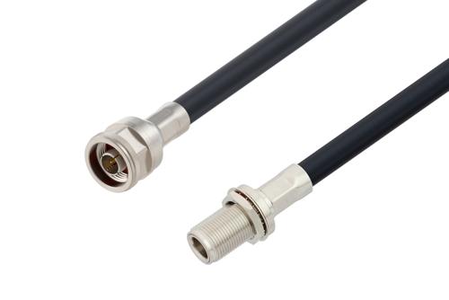 N Male to N Female Bulkhead Low Loss Cable Using LMR-400-UF Coax