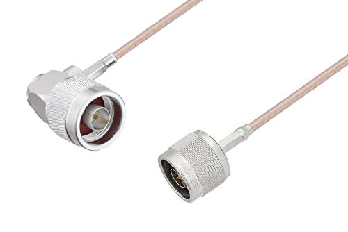 N Male to N Male Right Angle Cable Using RG316-DS Coax, RoHS
