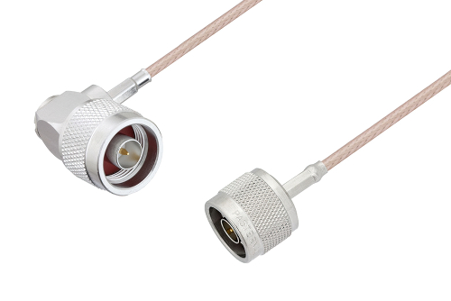 N Male to N Male Right Angle Cable Using RG316-DS Coax, RoHS