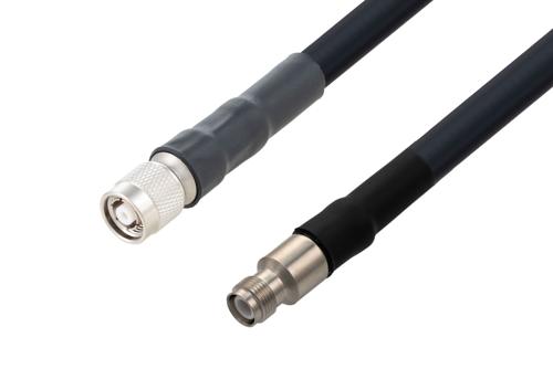 Reverse Polarity TNC Plug to Reverse Polarity TNC Jack Low Loss Cable Using LMR-400-DB Coax with HeatShrink