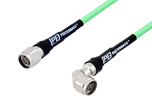 N Male to N Male Right Angle Low Loss Test Cable 50 cm Length Using PE-P300LL Coax