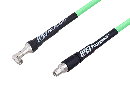 SMA Male to SMA Male Right Angle Low Loss Test Cable 60 Inch Length Using PE-P300LL Coax