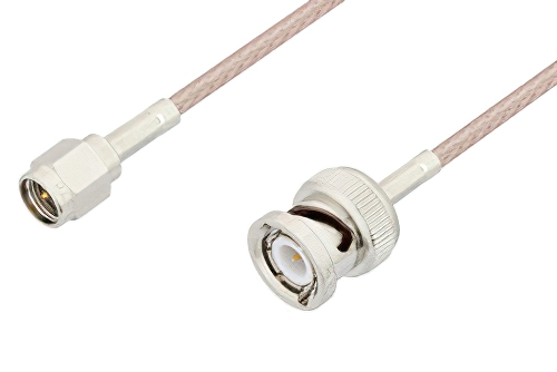 SMA Male to BNC Male Cable 24 Inch Length Using 75 Ohm RG179 Coax