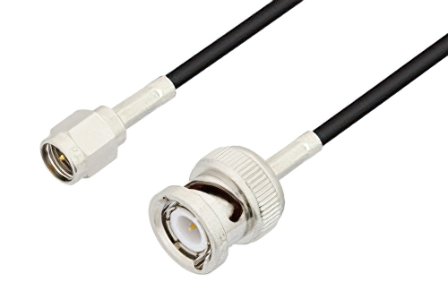 SMA Male to BNC Male Cable 60 Inch Length Using RG174 Coax