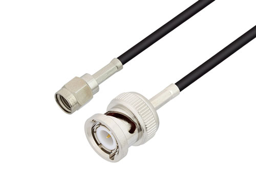 Reverse Polarity SMA Male to BNC Male Cable Using RG174 Coax