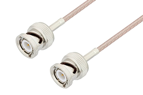 BNC Male to BNC Male Cable 12 Inch Length Using 75 Ohm RG179 Coax, LF Solder, RoHS