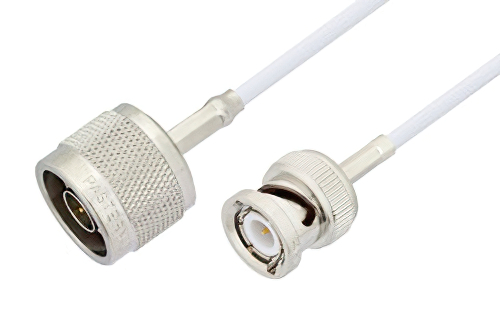 N Male to BNC Male Cable 12 Inch Length Using RG188 Coax