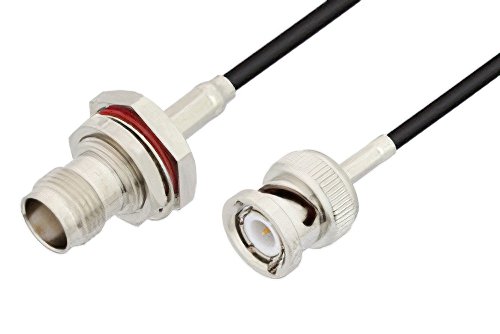TNC Female Bulkhead to BNC Male Cable Using RG174 Coax