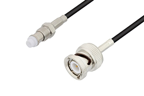 FME Jack to BNC Male Cable 48 Inch Length Using RG174 Coax, LF Solder, RoHS