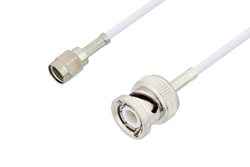 Reverse Polarity SMA Male to BNC Male Cable Using RG188 Coax, LF Solder, RoHS