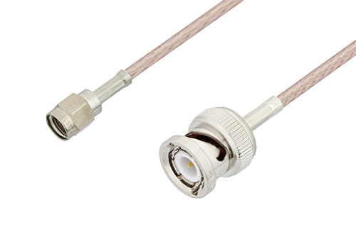 Reverse Polarity SMA Male to BNC Male Cable 72 Inch Length Using RG316 Coax