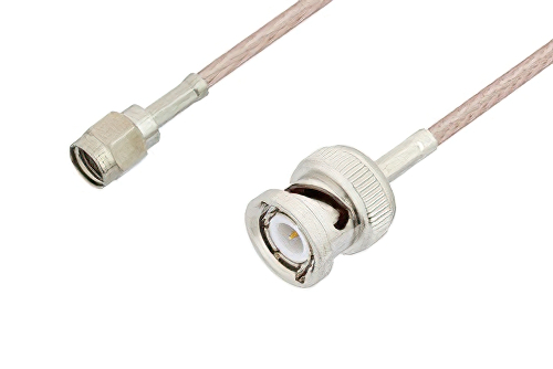Reverse Polarity SMA Male to BNC Male Cable 48 Inch Length Using RG316 Coax, LF Solder, RoHS