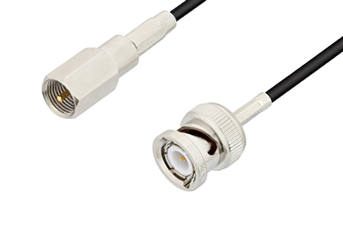 FME Plug to BNC Male Cable Using RG174 Coax