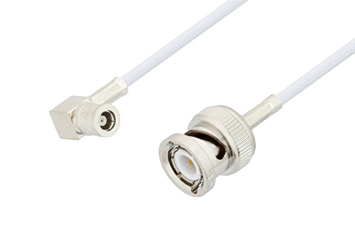 SMB Plug Right Angle to BNC Male Cable Using RG188 Coax