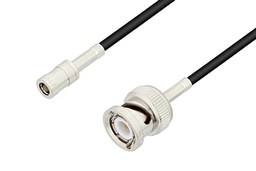 SMB Plug to BNC Male Cable 12 Inch Length Using PE-B100 Coax