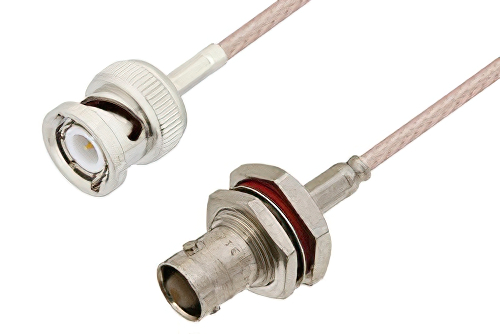 BNC Male to BNC Female Bulkhead Cable 24 Inch Length Using RG316 Coax