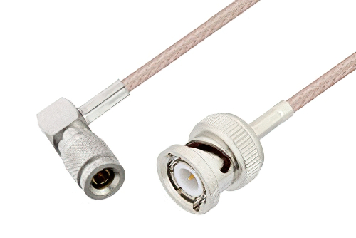 1.0/2.3 Plug Right Angle to BNC Male Cable 150 CM Length Using RG316 Coax
