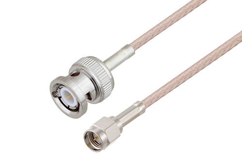 BNC Male to SMA Male Cable Using RG316-DS Coax , LF Solder