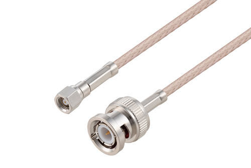 SMC Plug to BNC Male Cable Using RG316-DS Coax, LF Solder, RoHS