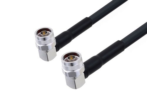 N Male Right Angle to N Male Right Angle Low Loss Cable Using LMR-400 Coax With Times Microwave Components