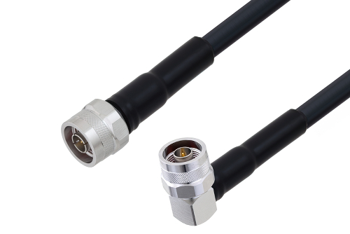N Male to N Male Right Angle Cable 200 CM Length Using LMR-400-UF Coax