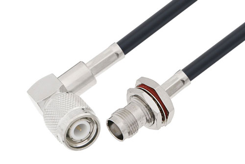 TNC Male Right Angle to TNC Female Bulkhead Cable Using LMR-195 Coax
