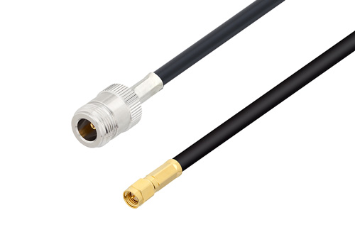 SMA Male to N Female Low Loss Cable Using LMR-240-UF Coax